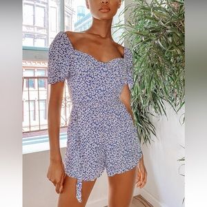 Blue floral romper